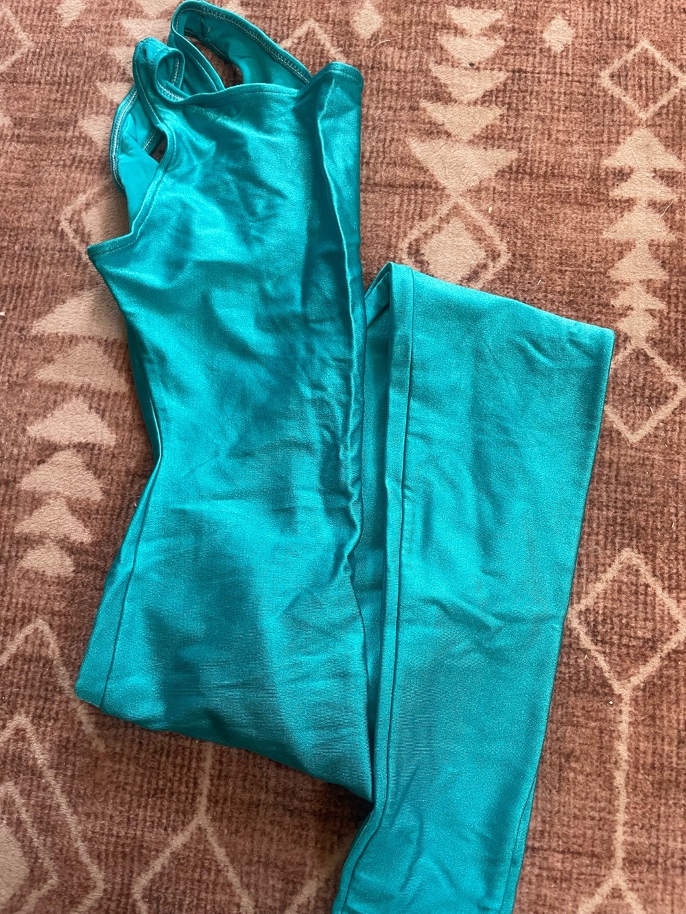 Vintage 80’s  Gilda Marx Teal "Flexatard" unitard catsuit Festival cyber pants